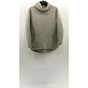 SMARTWOOL Women's Heather Gray Cowl-Neck Fleece Hudson Trail Sweater SZ S